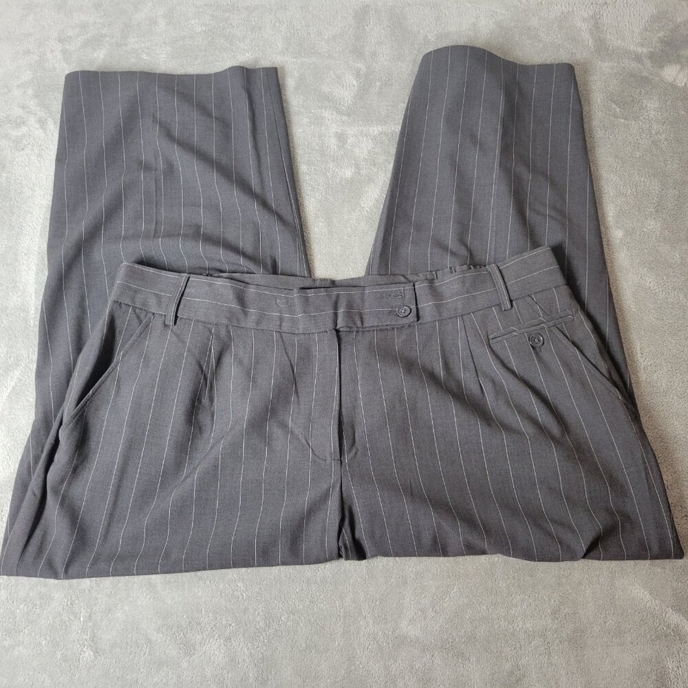Larry Levine Women's Plus 20W Striped Capri Pants Straight Leg CAP54E